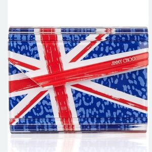 Jimmy Choo Union Jack Clutch in Red and Blue